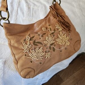 Chi by Carlos Falchi Beaded Leather Purse